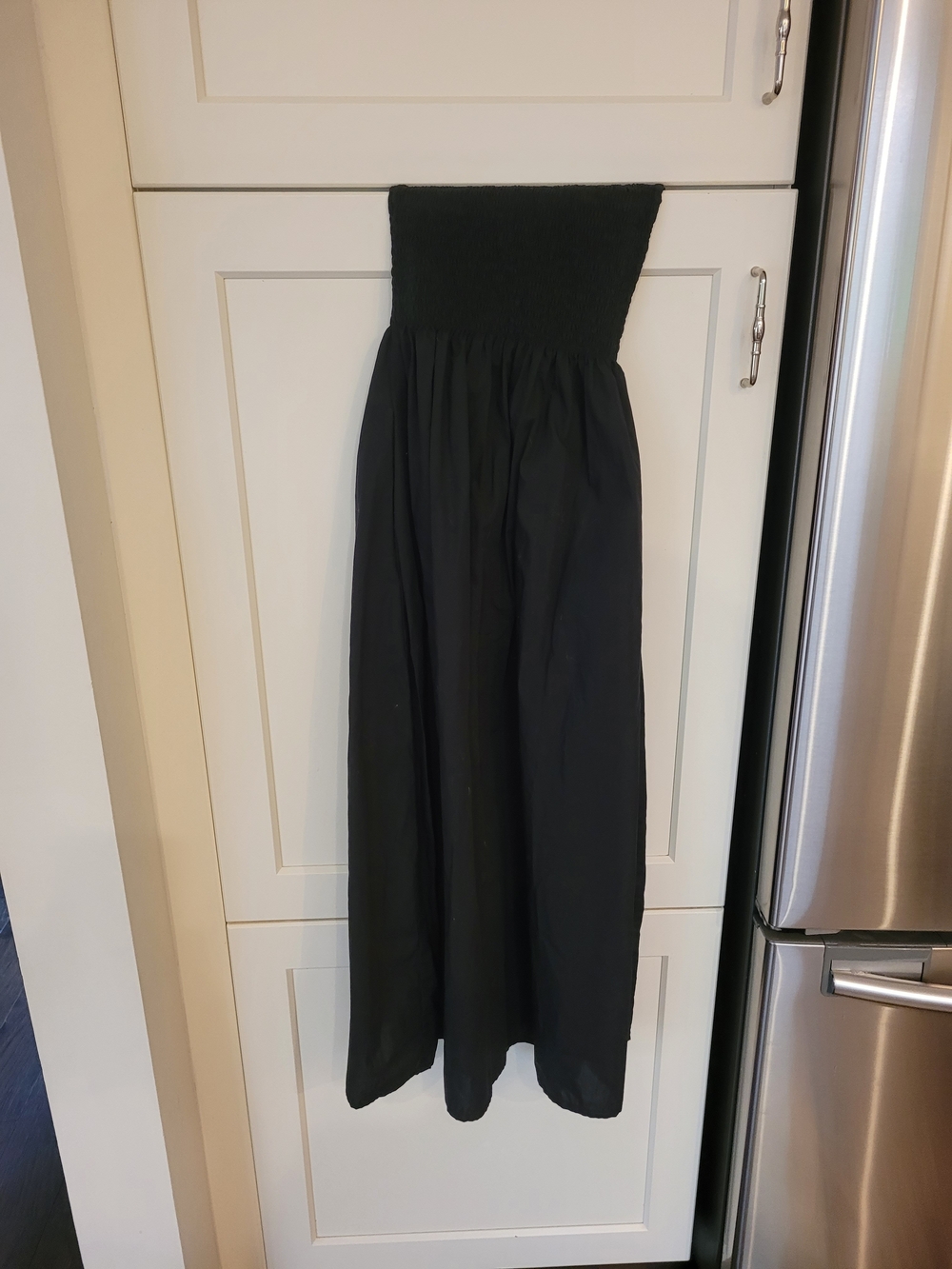 Faithfull the Brand Black Strapless Smocked Maxi Dress